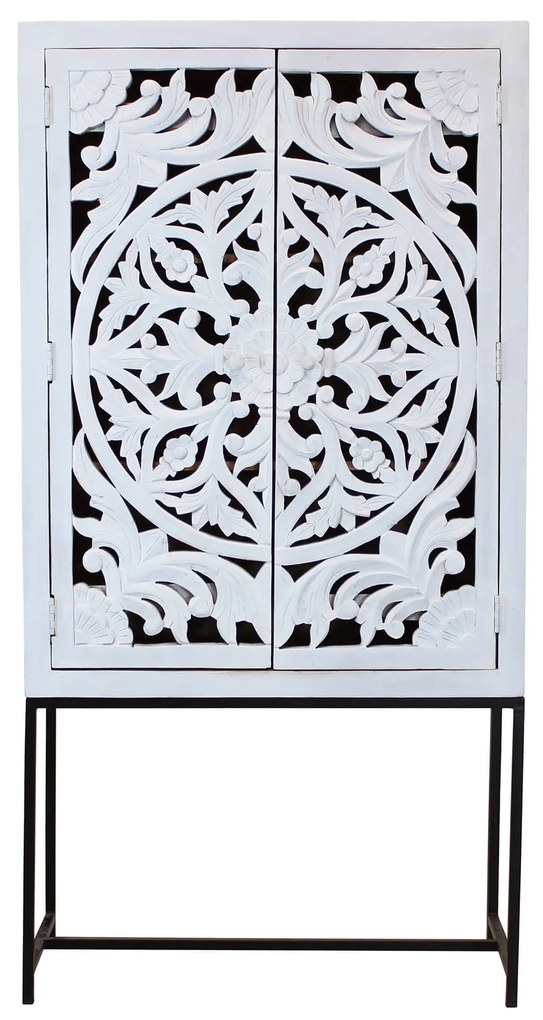 OHM - credenza con decoro 2 ante legno e ferro