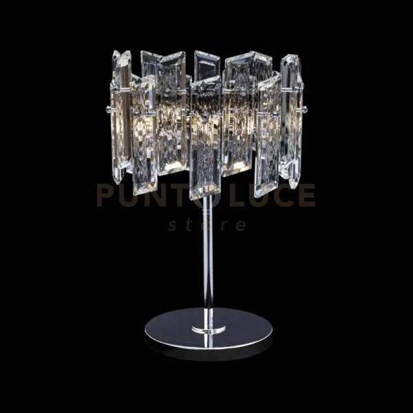 Lampada da tavolo piccola arcadia 3 luci, cromo, 3 lampadine x g9 (...