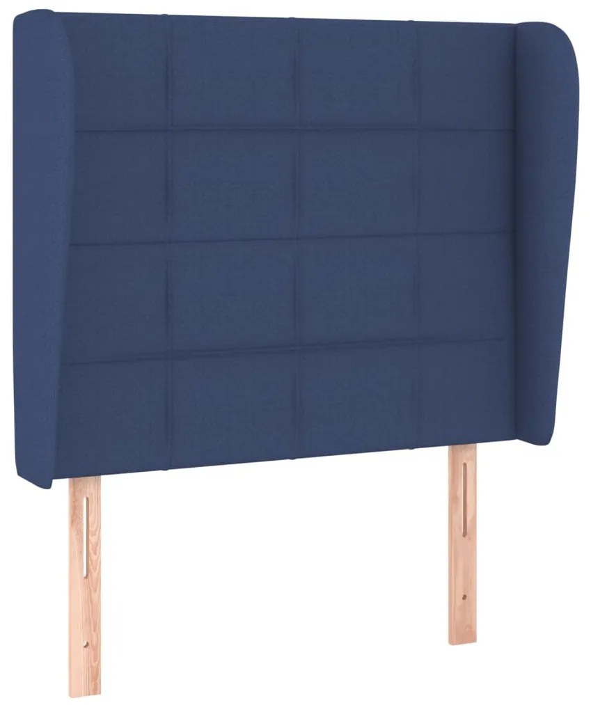 Testiera ad orecchio blu 93x23x118/128 cm in tessuto