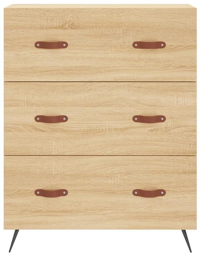Cassettiera rovere sonoma 69,5x34x90 cm in legno multistrato