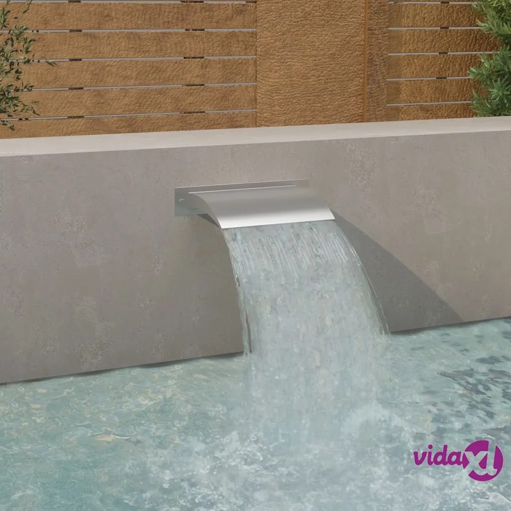vidaXL Fontana per Piscina Argento 45x9x26 cm in Acciaio Inox