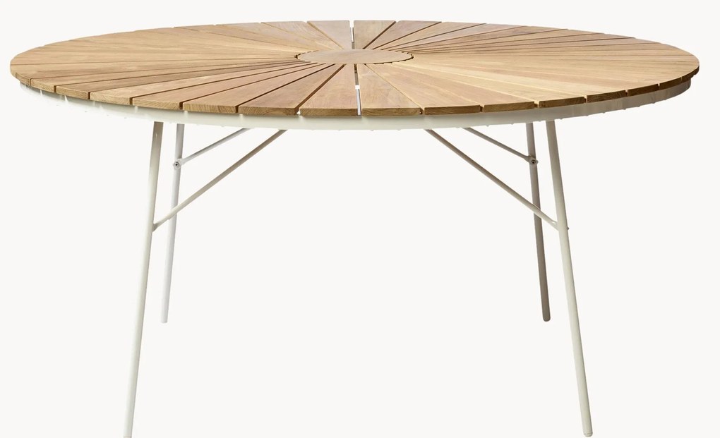 Tavolo da giardino rotondo con piano in legno di teak Ellen, varie misure