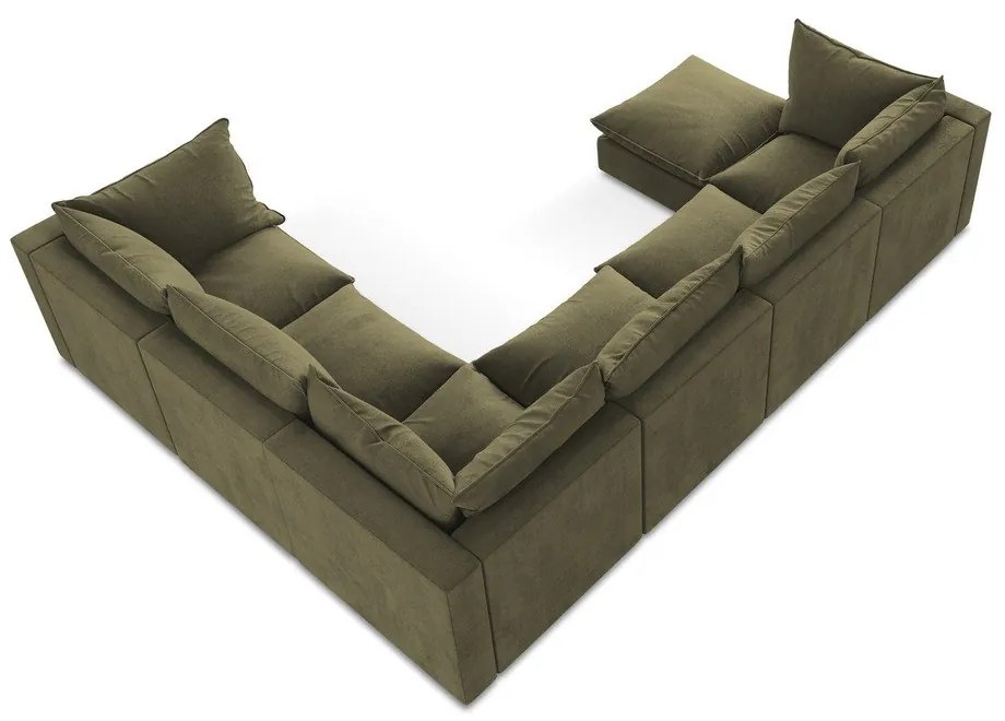 Divano angolare color kaki (con penisola a destra/a U) Manao – Makamii