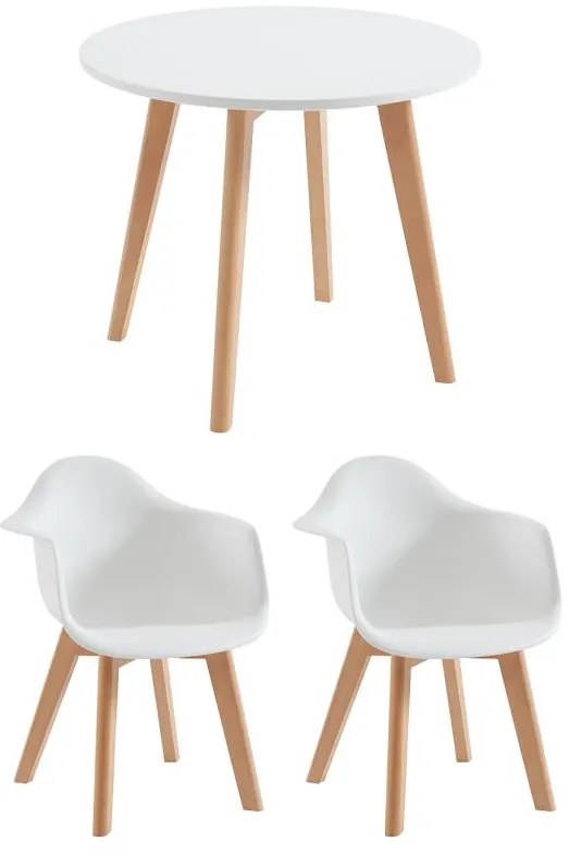 Set tavolo per bambini LOULOUNE + 2 sedie Bianco POUPINETTE