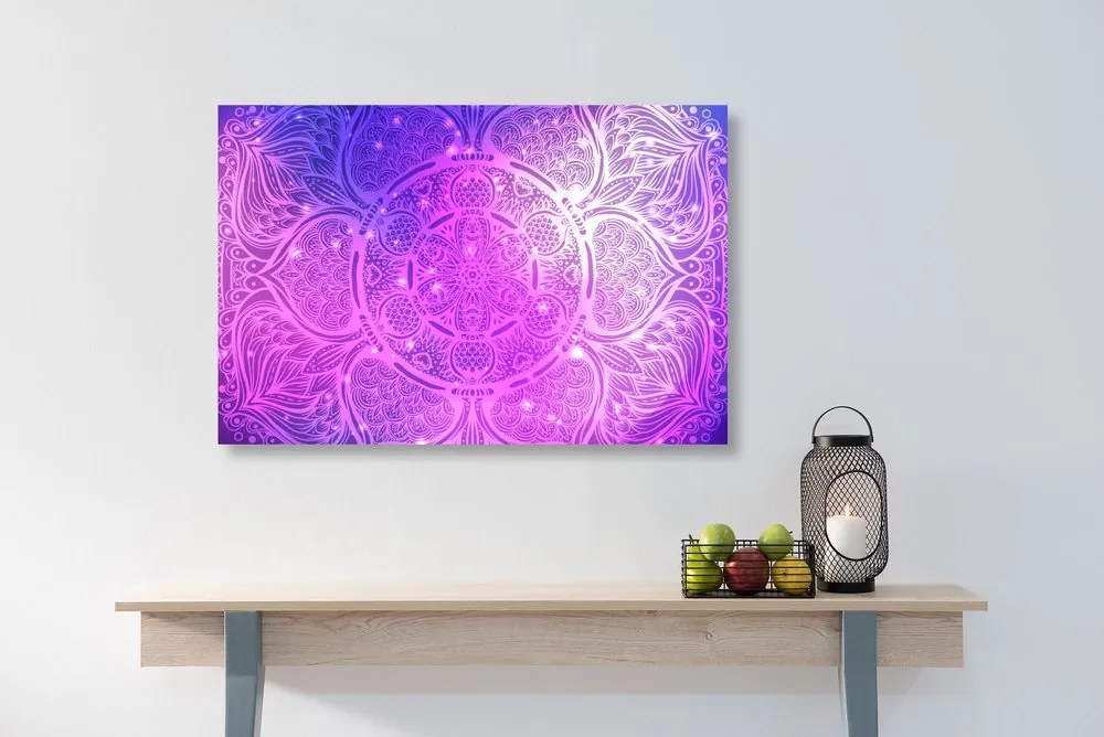 Quadro su tela – Mandala indiana con sfondo galattico