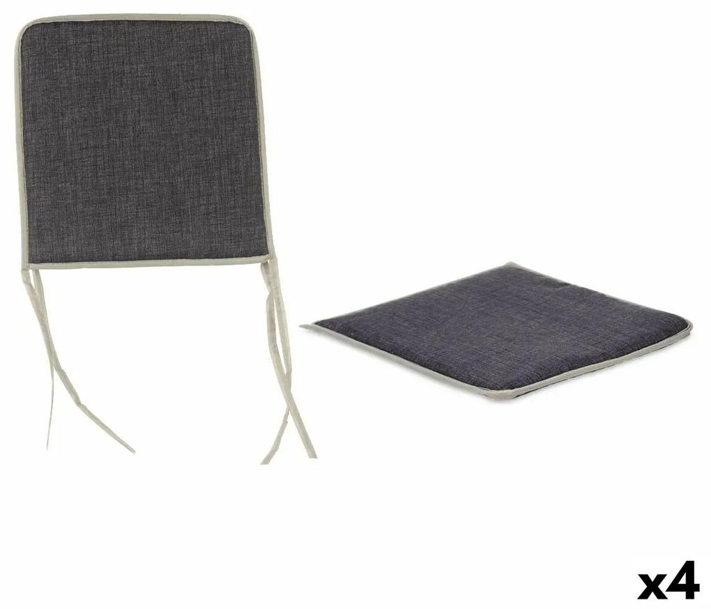 Cuscino per sedie Grigio scuro 38 x 2,5 x 38 cm (4 Unità)