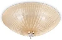 Plafoniera Classica Shell Vetro Ambra 3 Luci E27