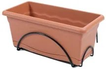 Vaso da Balcone con Piatto Plastiken Terracotta polipropilene 50 x 20 cm