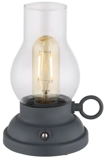 Globo 58016A - Lampada da tavolo LED dimmerabile PETRO 1W/3,7V 1200mAh antracite
