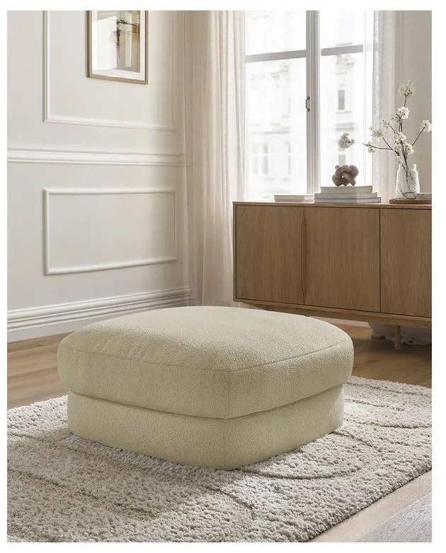 Poggiapiedi beige con rivestimento in bouclé Leonore – Bobochic Paris