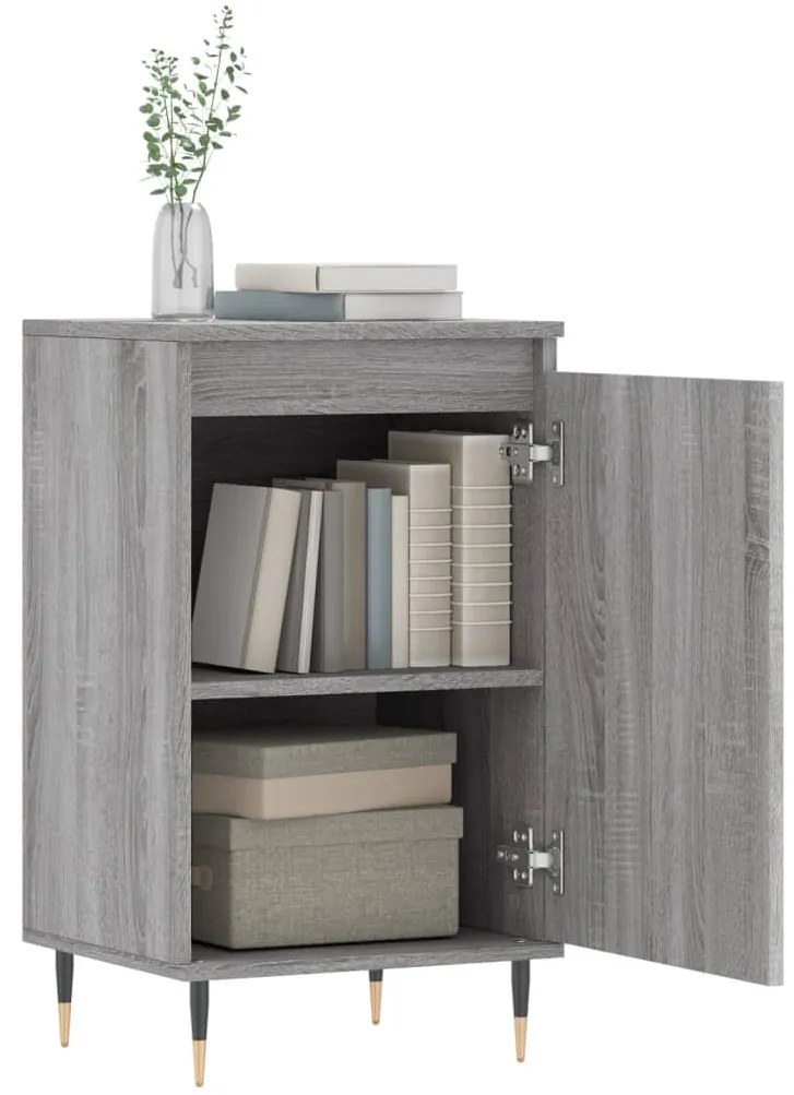 Credenze 2 pz grigio sonoma 40x35x70 cm in legno multistrato