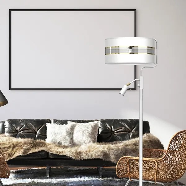 Lampada da terra ULTIMO 1xE27/40W/230V + 1xGU10/MR11/7W bianco