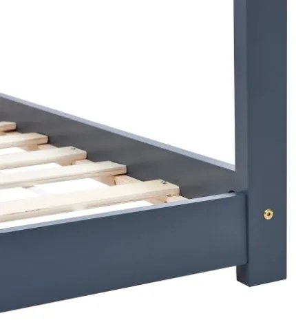 Giroletto per Bambini Grigio in Legno Massello di Pino 80x160cm