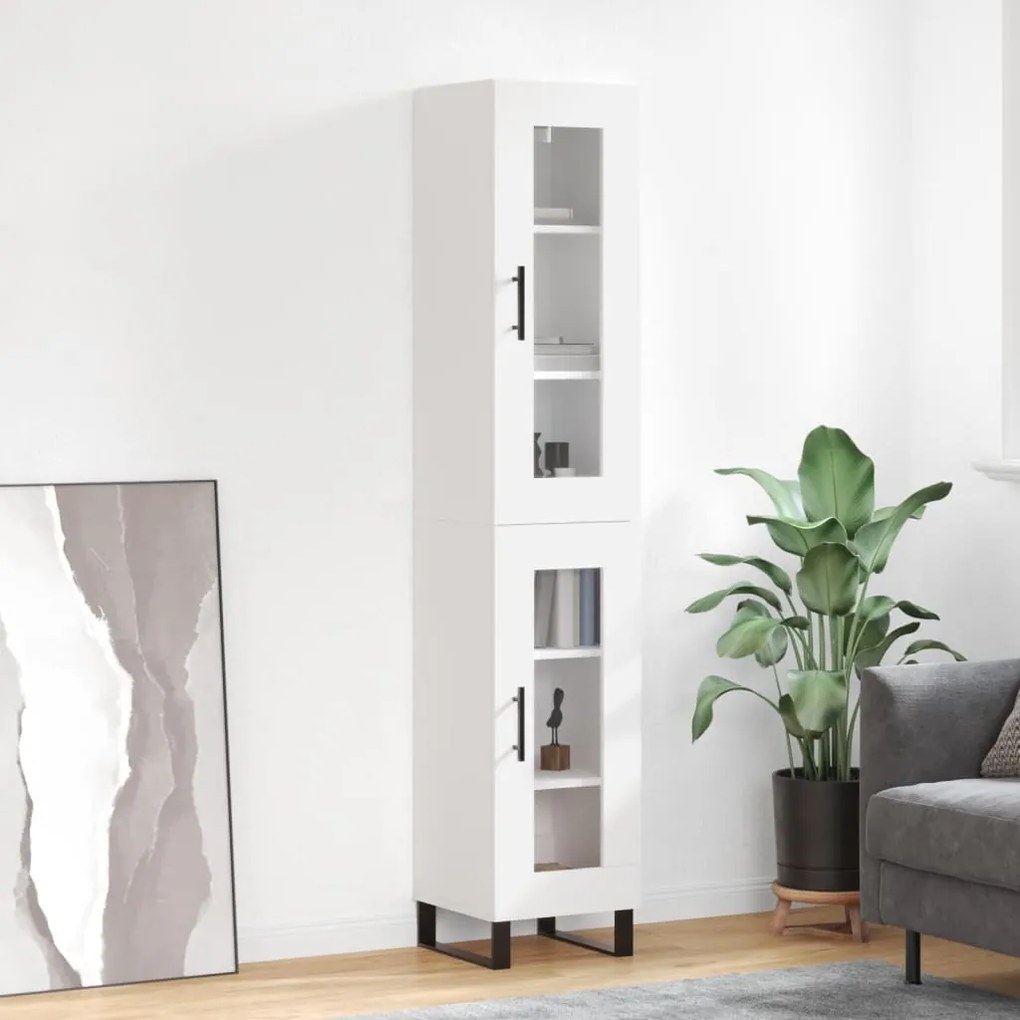 Credenza Bianca 34,5x34x180 Cm İn Legno Multistrato /