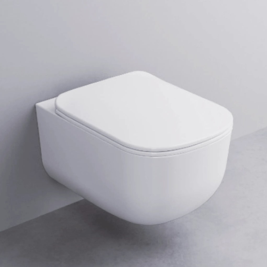 Wc Sospeso Senza Brida Ceramica Cielo Bianco Lucido "Era"