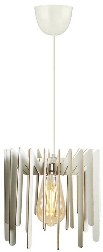 Lampadario a sospensione con filo 1xE27/60W/230V bianco diametro 23 cm
