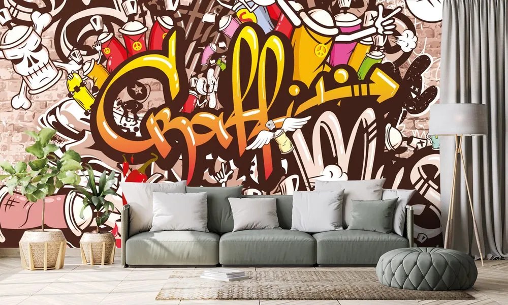 Carta da parati – Muro graffiti allegro