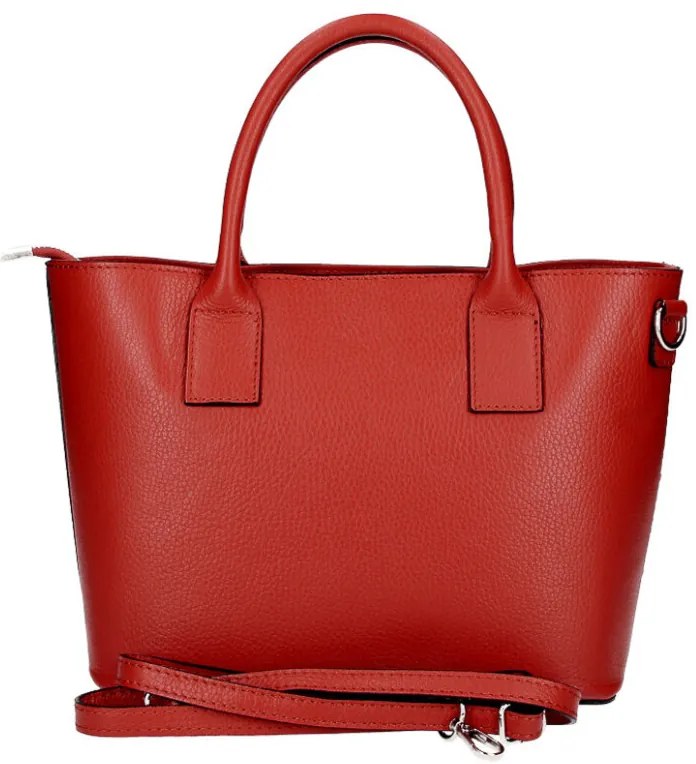 Borsa a mano in vera pelle MI5 rosso Made in Italy