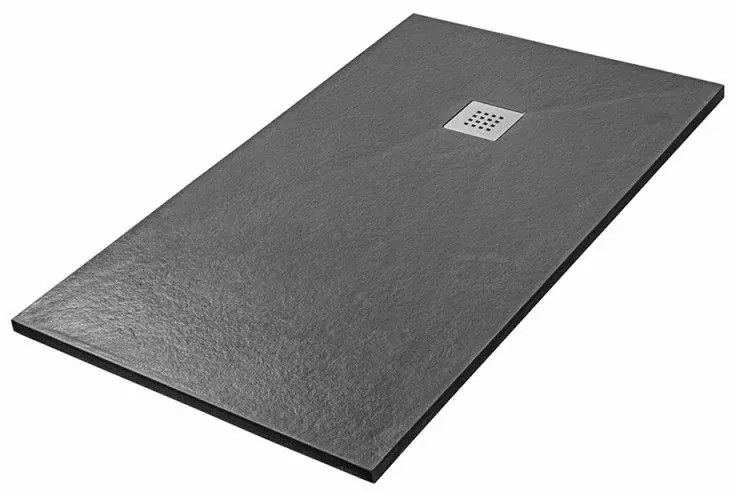 Piatto doccia ardesia 80x80 resina effetto pietra antracite Karen