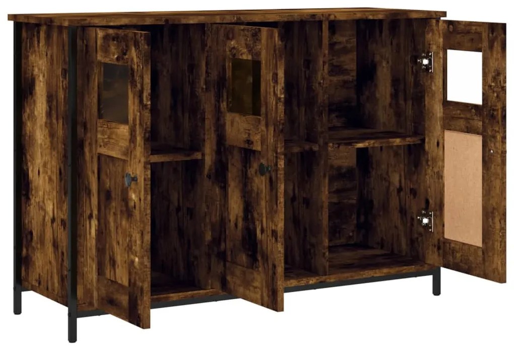 Credenza rovere fumo 100x35x70 cm in legno multistrato