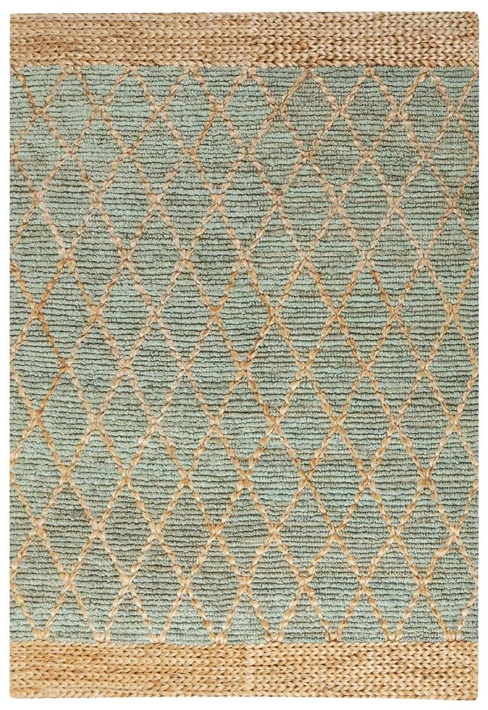 Tappeto iuta verde e beige 160 x 230 cm TELLIKAYA Beliani