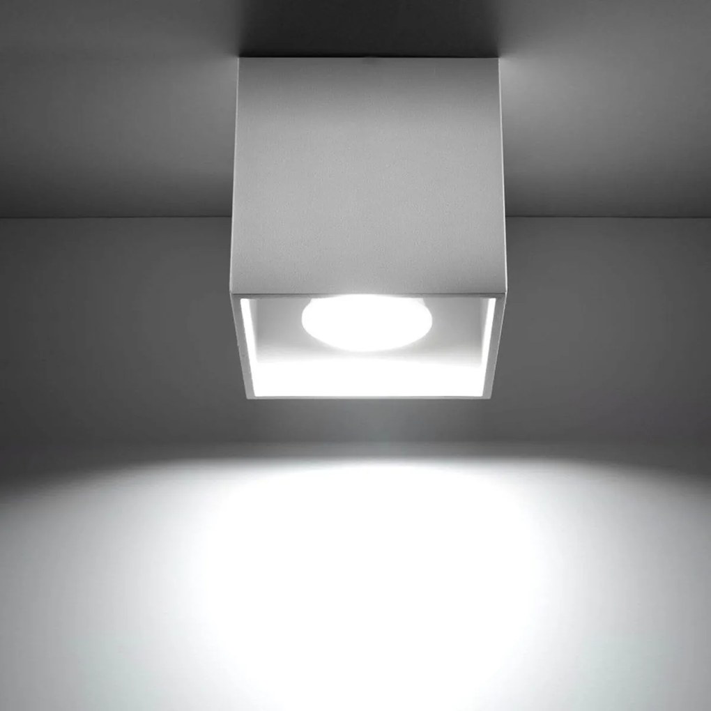 Plafoniera da Soffitto in Alluminio QUAD 1 GU10 Bianca da Interno