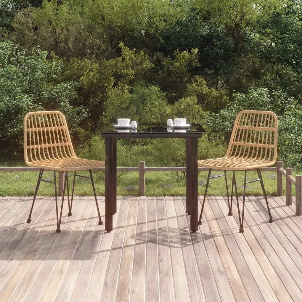 Set da pranzo da giardino 3 pz in polyrattan