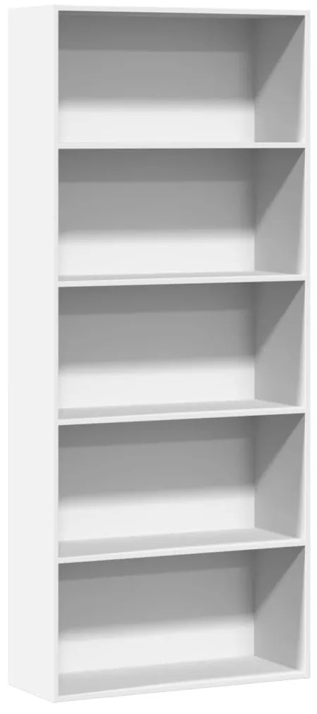 Libreria Bianca 80x30x189 Cm İn Legno Multistrato /