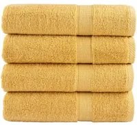 Asciugamani da Bagno 4 pz Oro 100x150 cm 600gsm 100% Cotone 137288