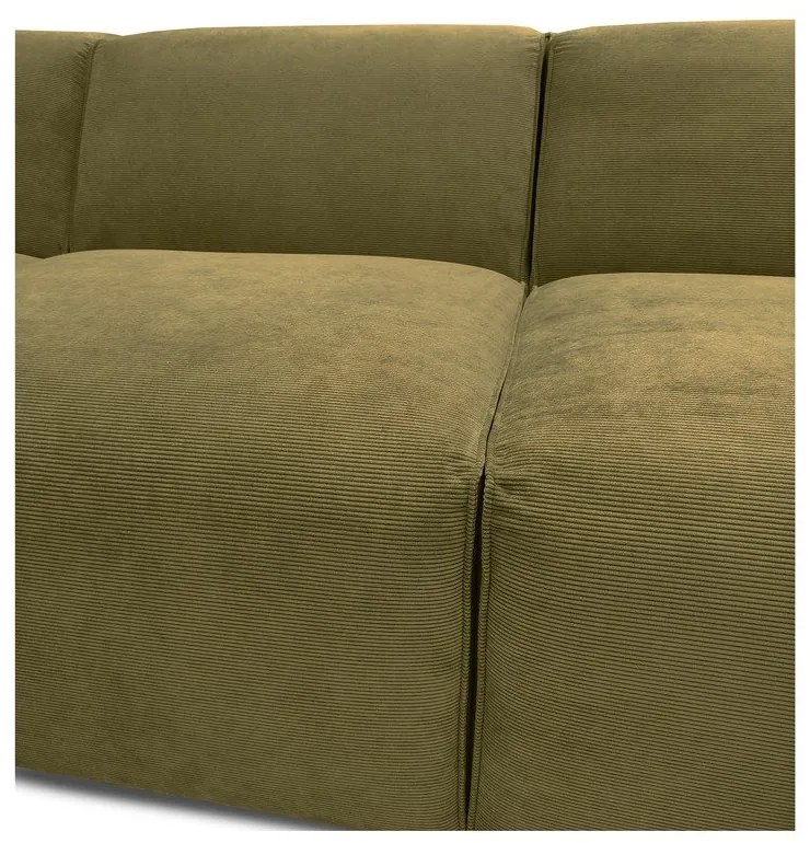 Divano angolare in velluto a coste verde (angolo destro) Sting - Scandic