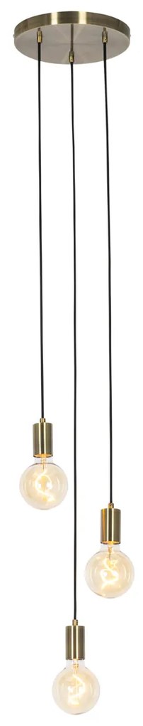 Lampada a sospensione industriale bronzo 3 luci - Facil