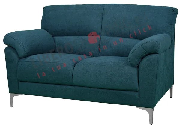 Divano in tessuto a 2 posti 146 cm braccioli imbottito GIADA Petrolio