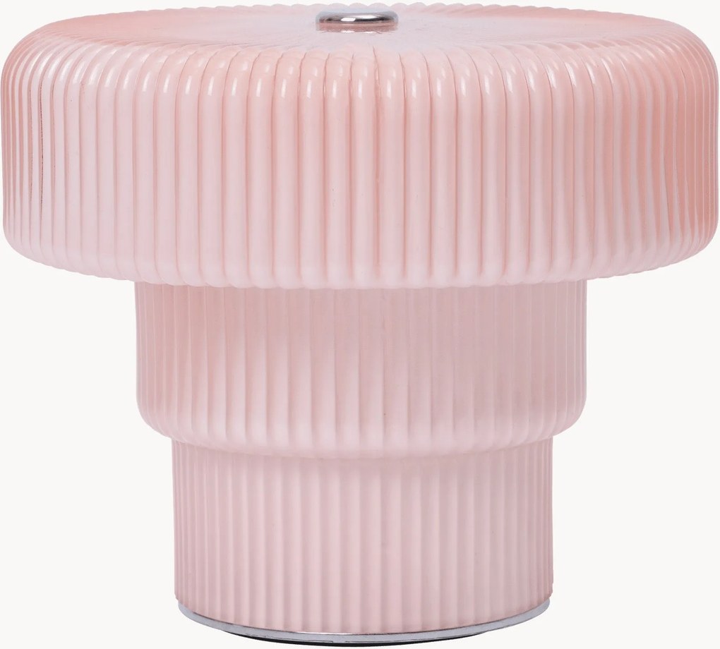 Lampada da tavolo portatile a LED in vetro soffiato Ripple, dimmerabile