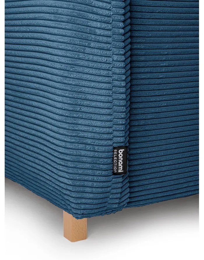 Divano letto variabile in velluto a coste blu divano angolare Tori - Bonami Selection