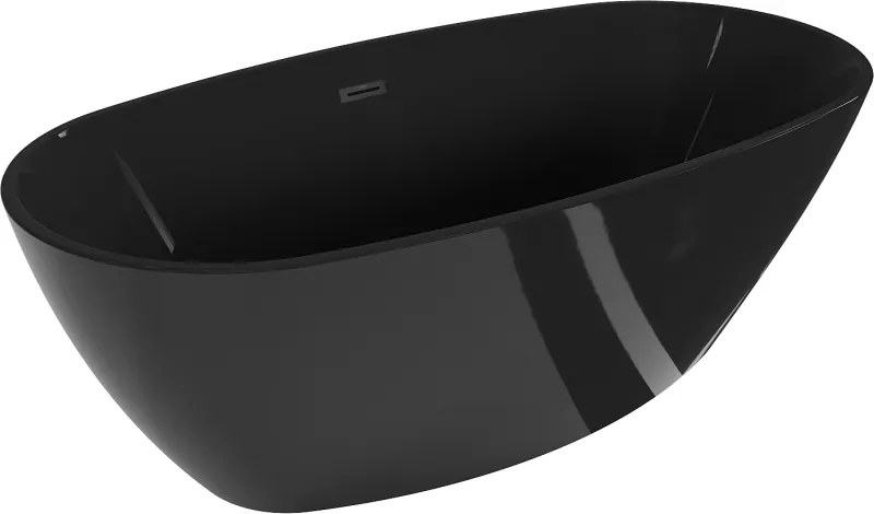 Mexen Eris vasca da bagno autoportante 170 x 80 cm, nera, troppo pieno nero - 53441708070-70