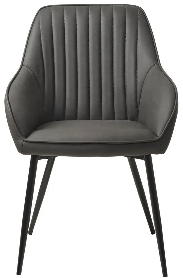 Set di sedie da pranzo grigio scuro in imbottito con braccioli 2 pz Nolan Stripe – Unique Furniture