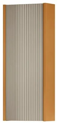 Pensile bagno Niwa laccato opaco senape con vetro senape, 1 anta apertura da sinistra P 17 x L 30 x H 78.5 cm