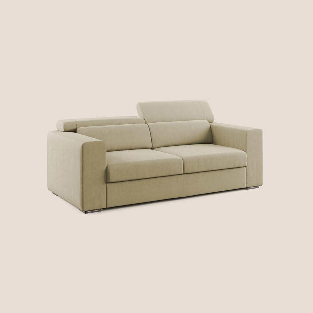 Vegas divano con poggiatesta reclinabili in microfibra smacchiabile T11 beige