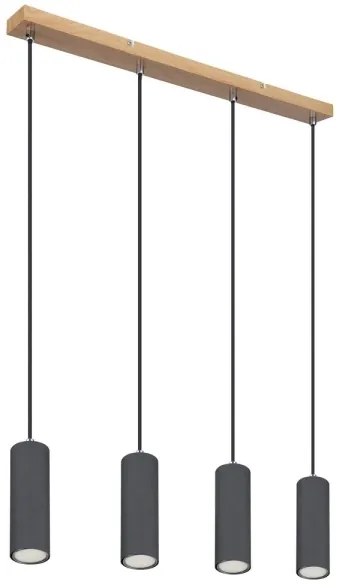 Globo 57911-4HG - Lampadario a sospensione con filo ROBBY 4xGU10/35W/230V grigio/marrone