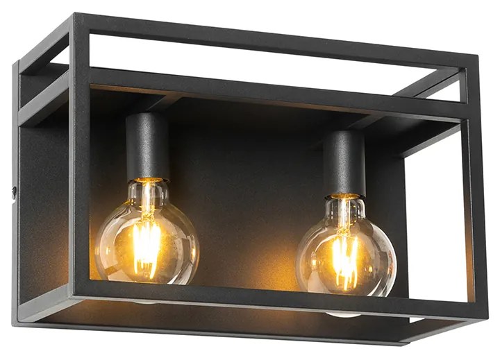 Lampada da parete intelligente nera con mensola incl. 2 WiFi G95 - Cage Rack