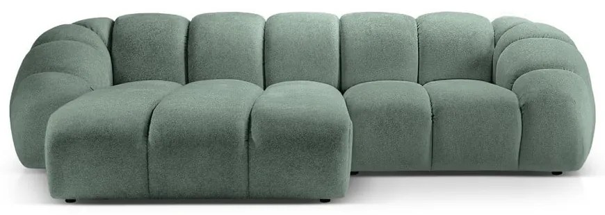 Divano angolare in verde chiaro (con penisola a sinistra) Diana – Micadoni