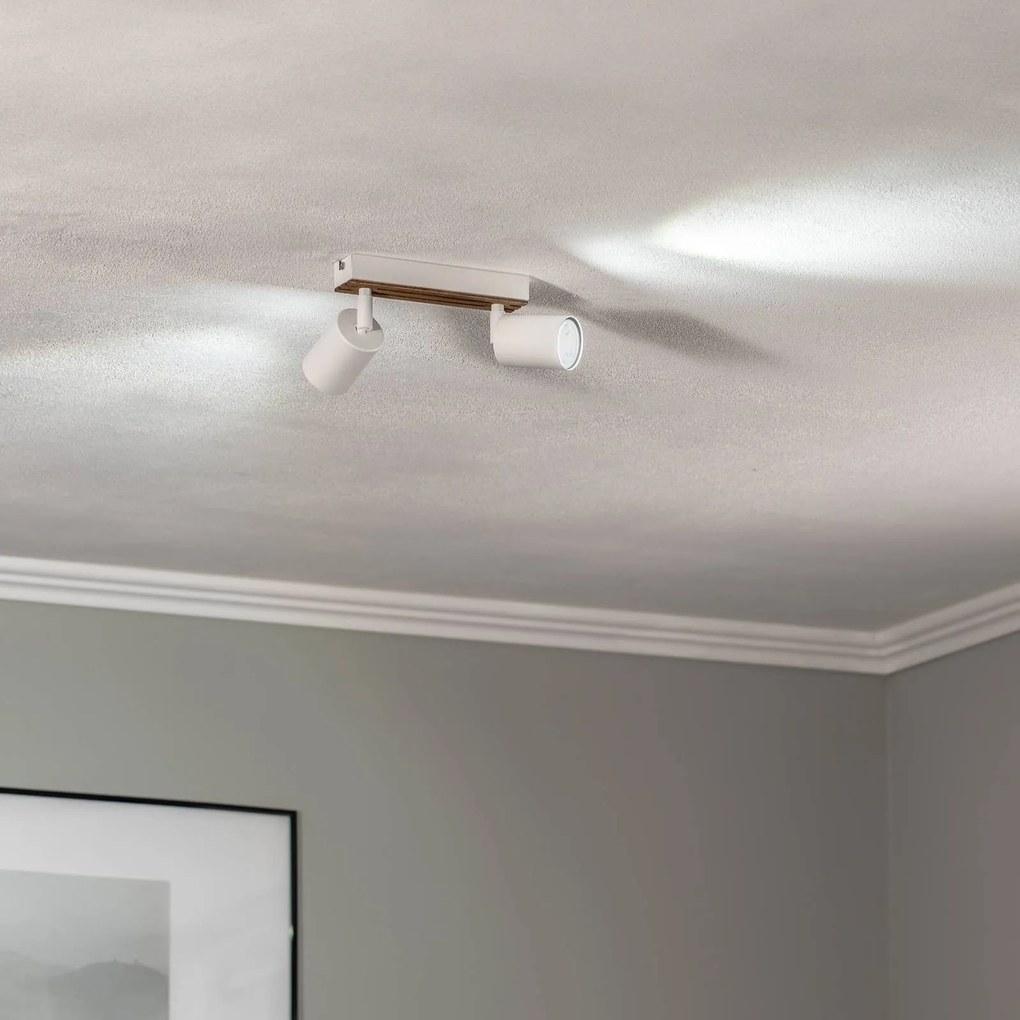 Envostar Tino Faretto da soffitto a 2 luci bianco/legno