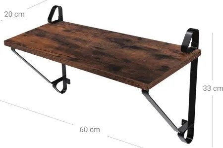 Set da 2 mensole da parete SHELFY marrone/nero