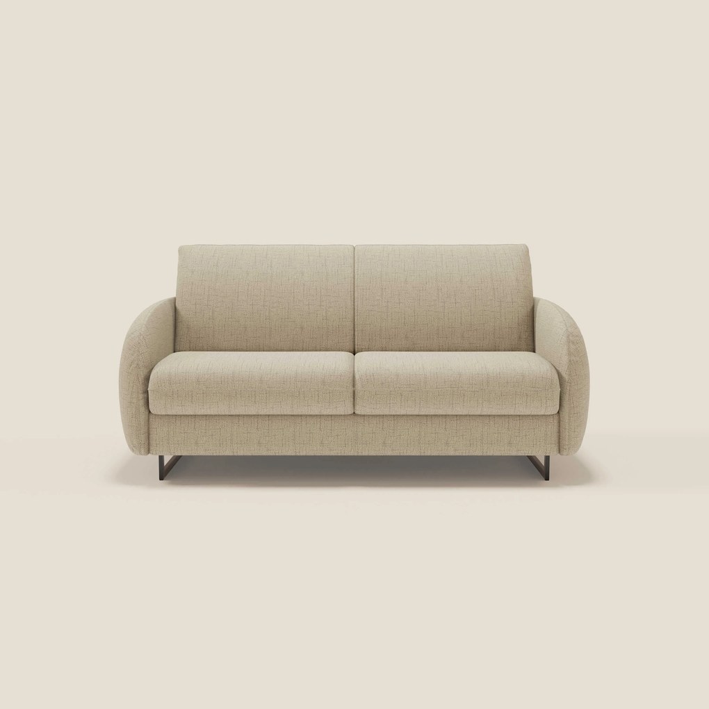 Ninfea divano letto Design Morbido con Piedini alti in Metallo e Materasso H18 cm in tessuto impermeabile T03