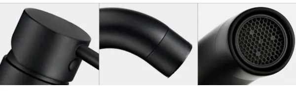 REA-B4102 - Miscelatore per lavabo LUNGO 16,5 cm nero