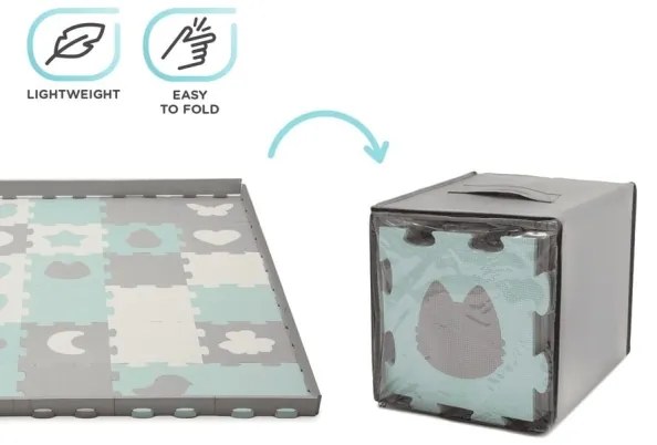 KINDERKRAFT select - Puzzle in schiuma LUNO 30 pezzi grigio/menta