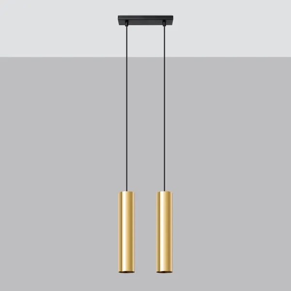 Sollux SL.1241 - Lampadario a sospensione con filo LAGOS 2xGU10/10W/230V oro