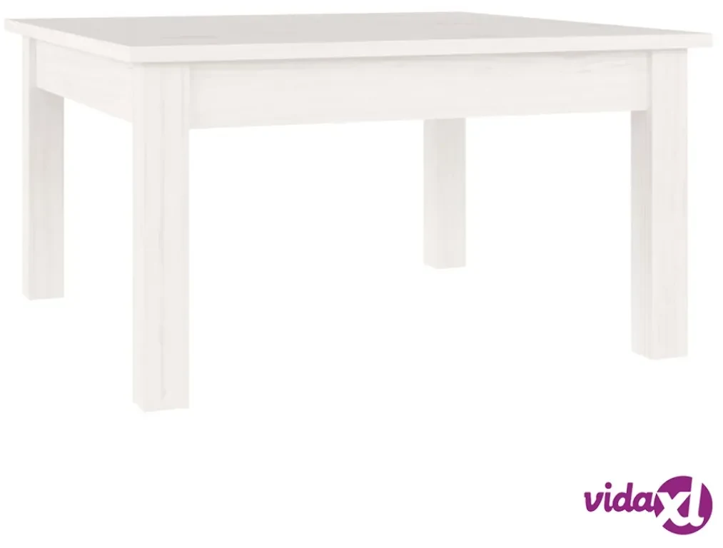 vidaXL Tavolino da Salotto Bianco 55x55x30 cm Legno Massello di Pino