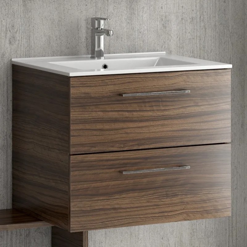 Mobiletto lavabo 60 cm con due 2 cassetti lavabo incasso EL-60L - KAMALU