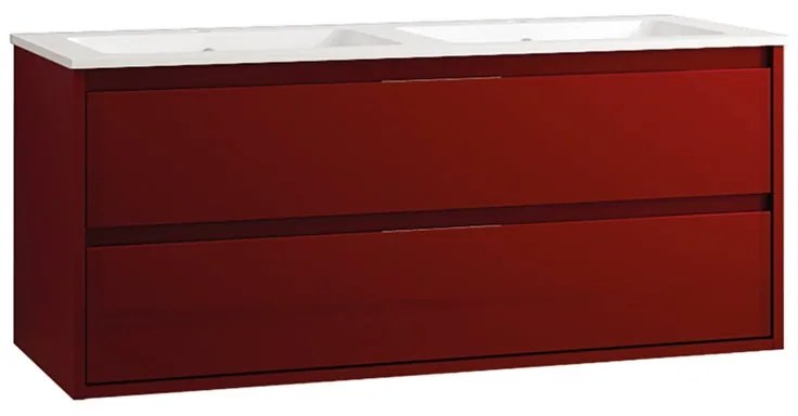 Base per mobile bagno Loto 2 cassetti P 45.5 x L 119 x H 50 cm laccato rosso